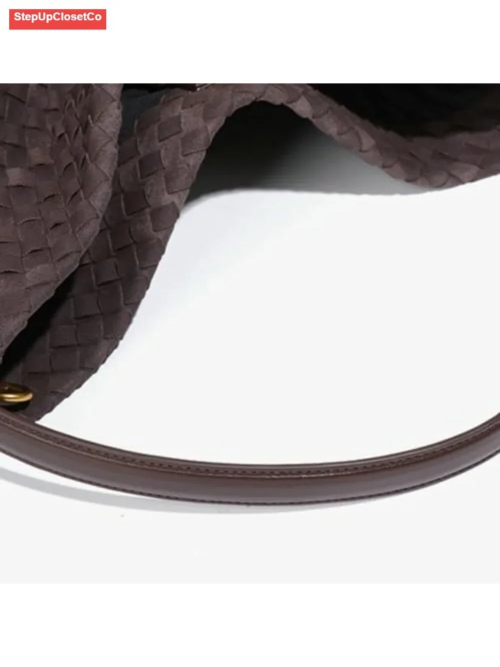 Woven Suede Slouchy Hobo Tote Bag with Detachable Strap